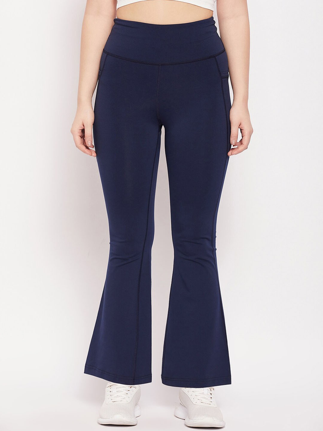 

ATHLISIS Women Bootcut Fit Track Pants, Navy blue