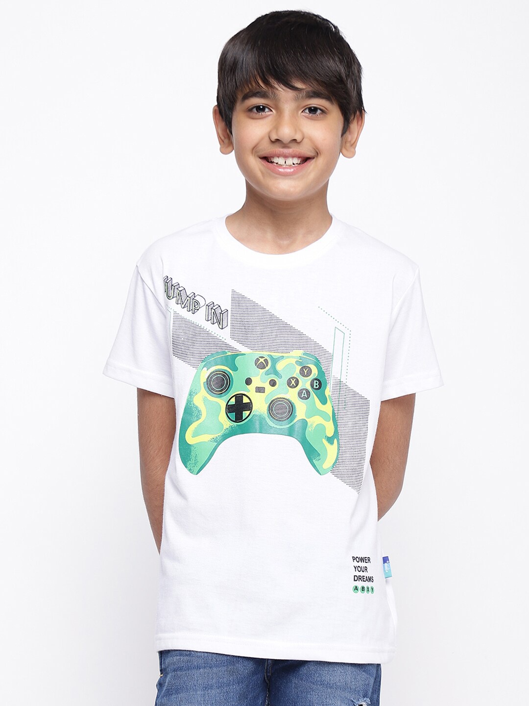 

Lil Tomatoes Boys Printed Outdoor T-shirt, White