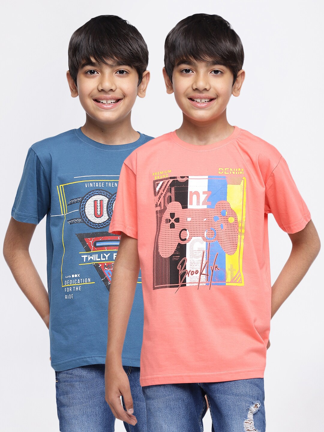 

HOMEGROWN Boys Pack Of 2 Graphic Printed T-shirt, Pink