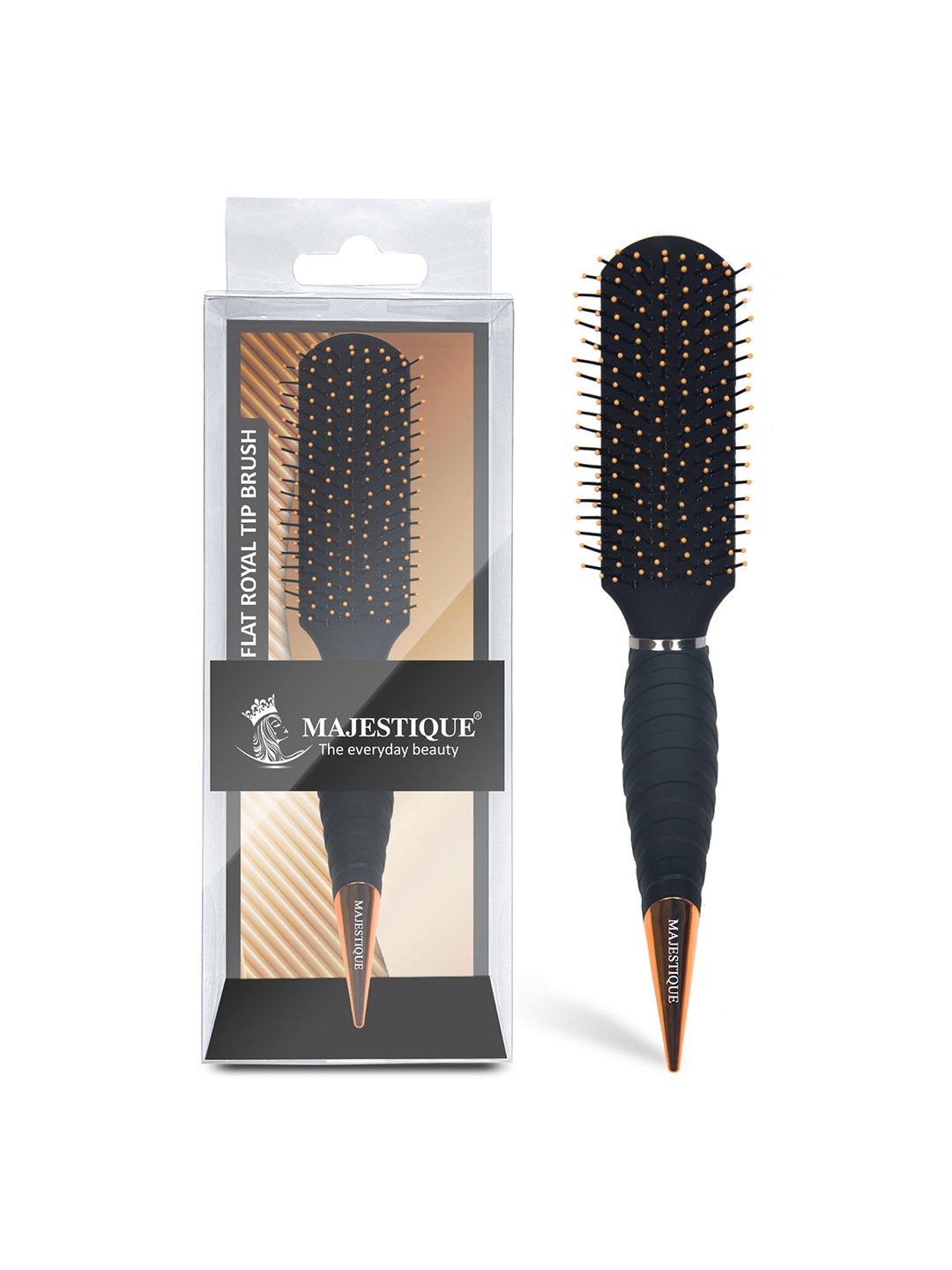 

MAJESTIQUE Wet & Dry Flat Hair Brush, Black