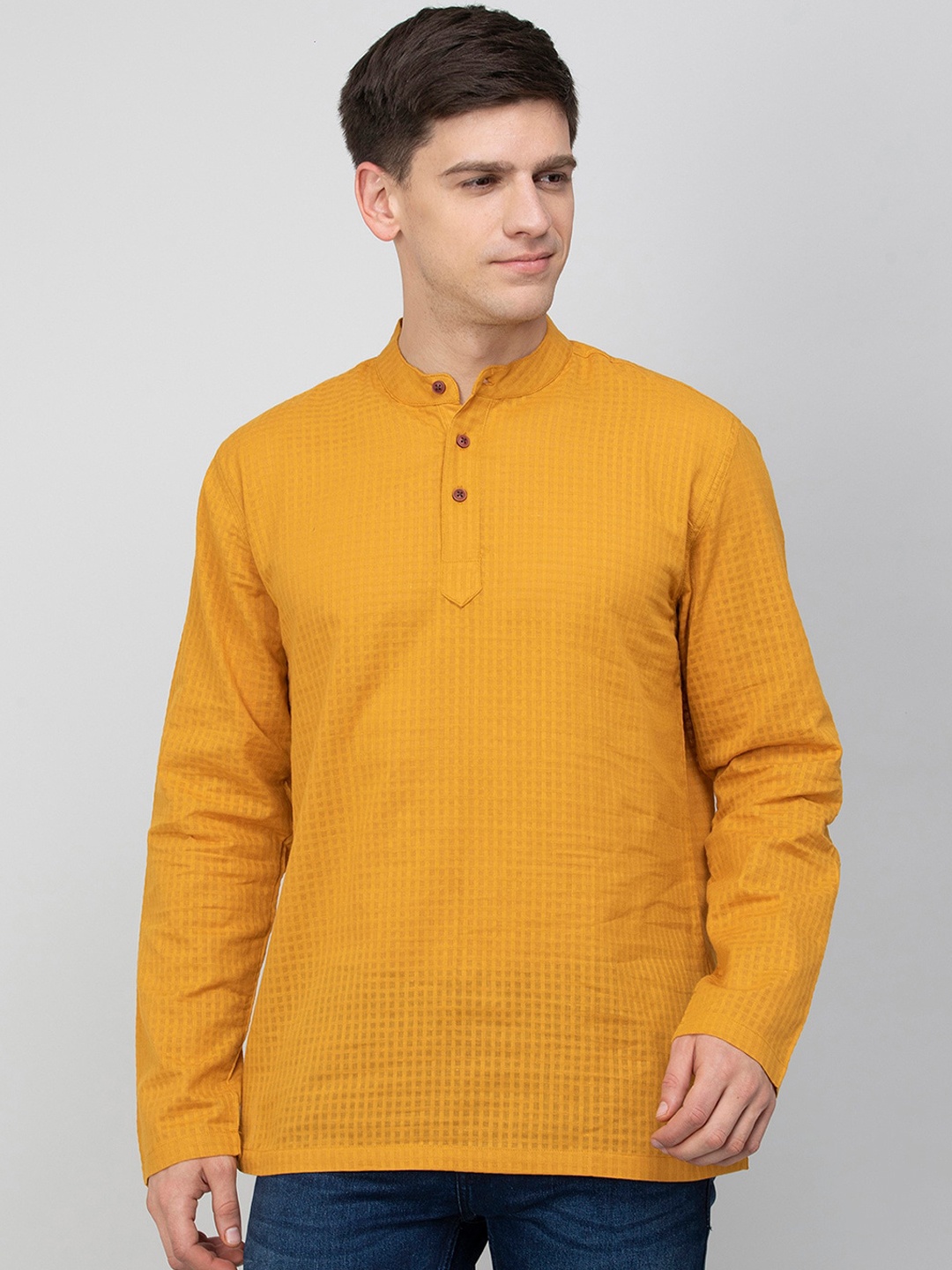 

Melange by Lifestyle Checked Cotton Kurtas, Mustard