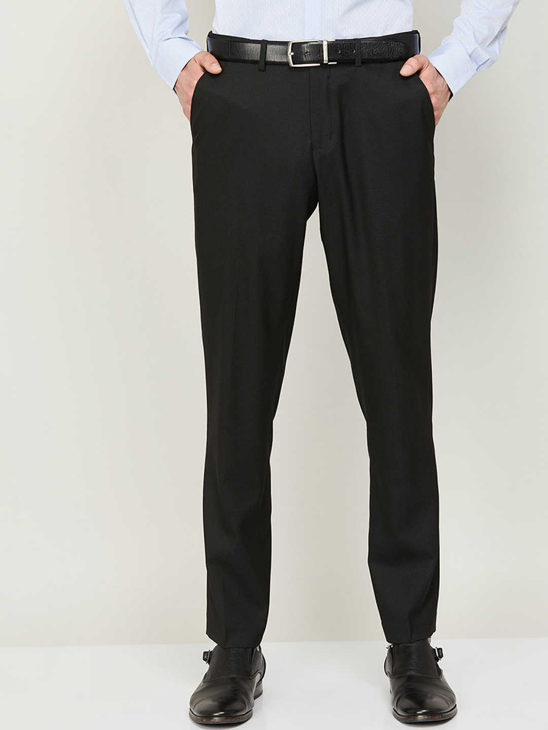 

CODE by Lifestyle Men Slim Fit Formal Trousers, Black