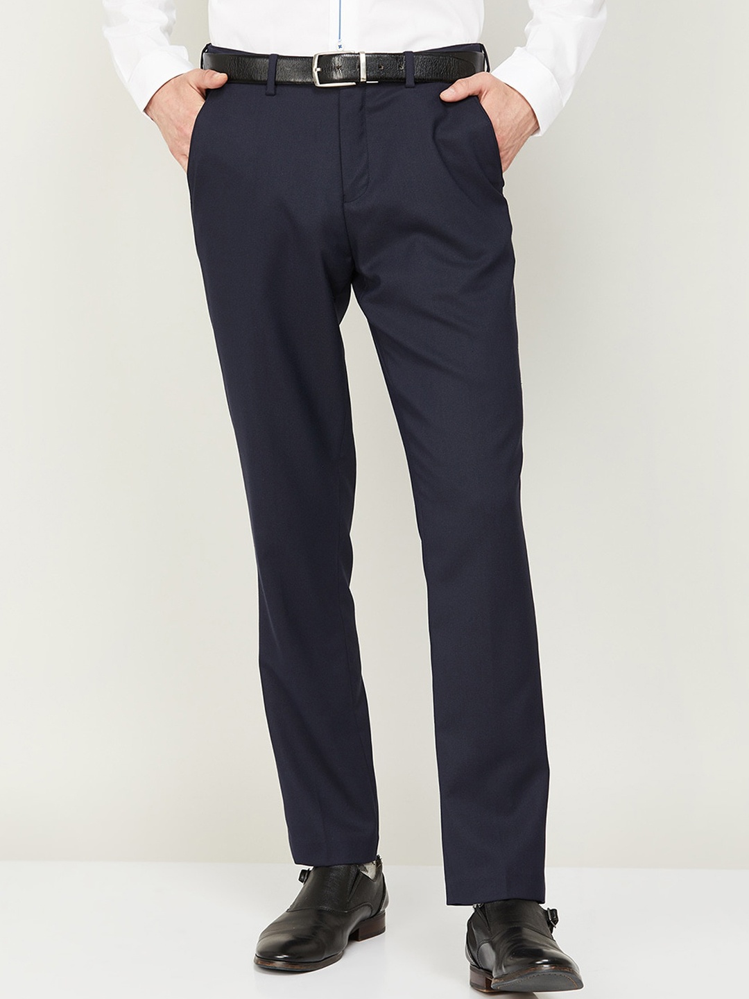 

CODE by Lifestyle Men Slim Fit Formal Trousers, Navy blue
