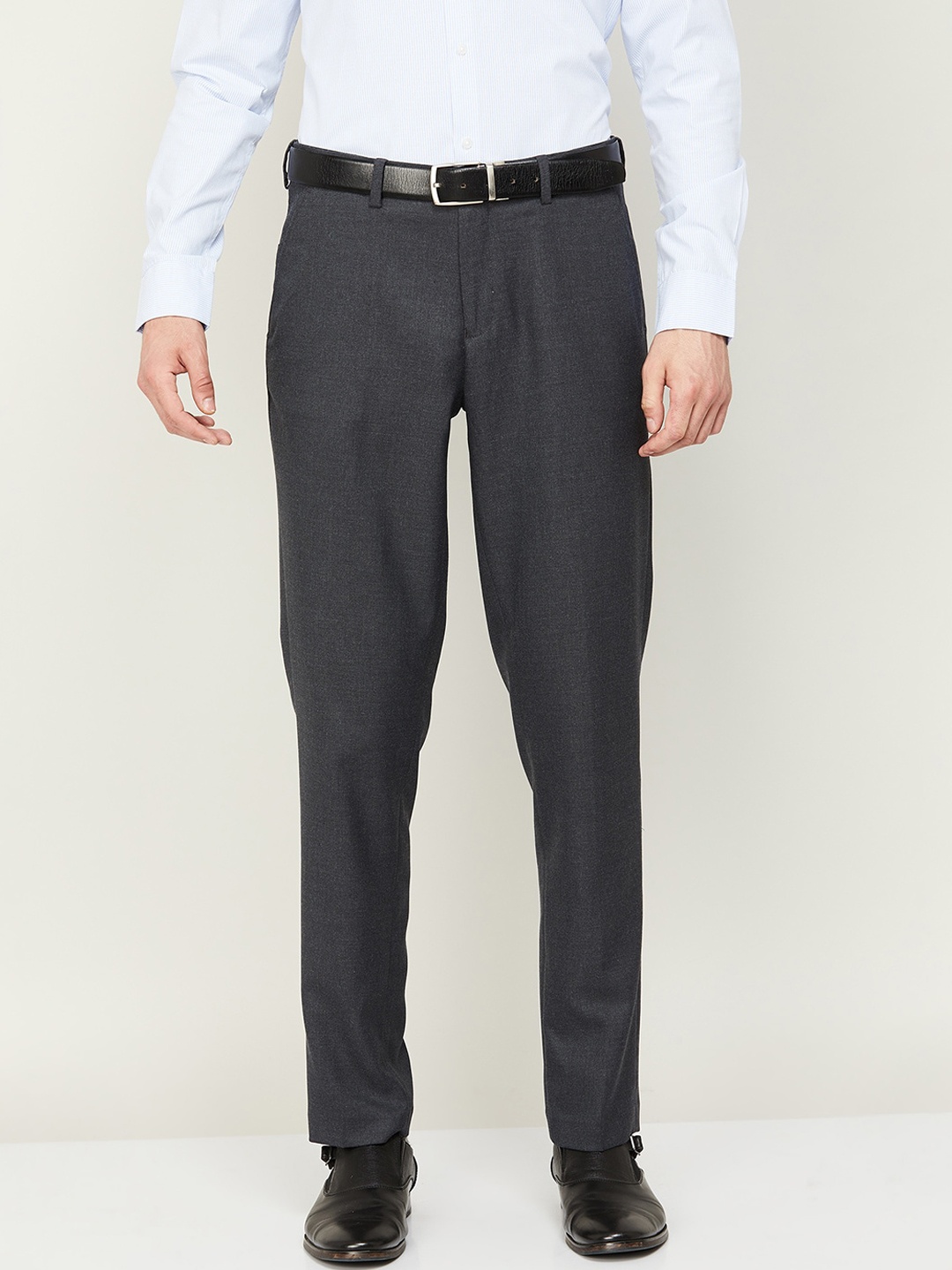 

CODE by Lifestyle Men Slim Fit Formal Trousers, Charcoal