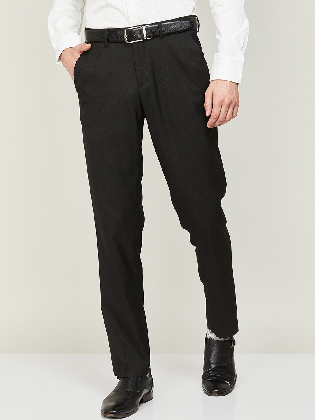 

CODE by Lifestyle Men Slim Fit Formal Trousers, Black