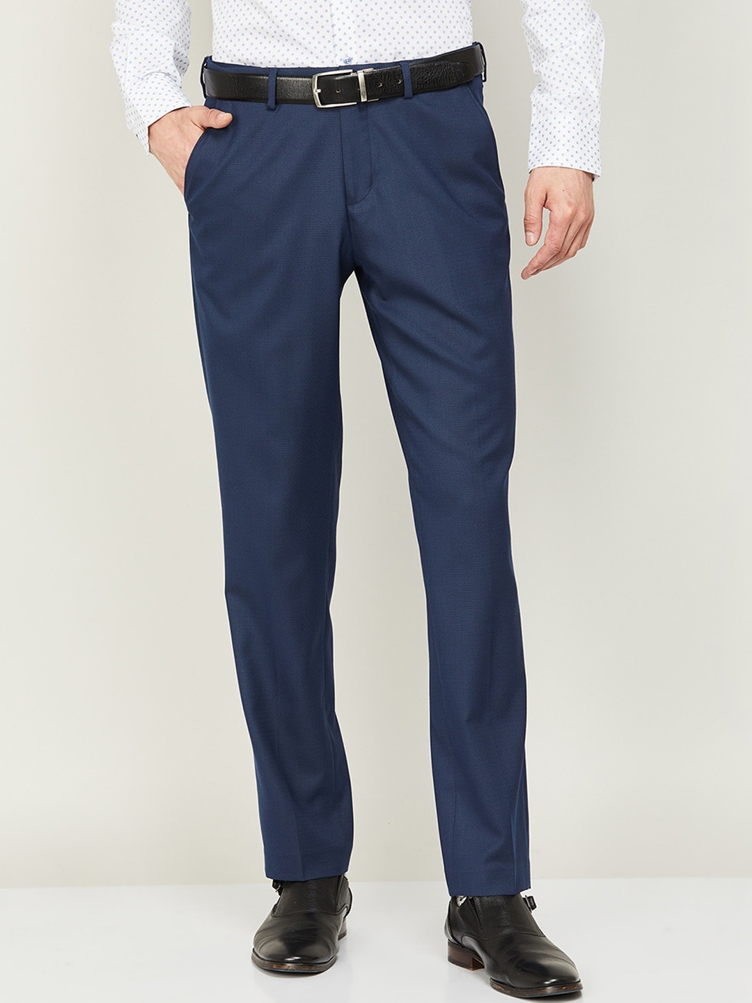 

CODE by Lifestyle Men Slim Fit Formal Trousers, Blue