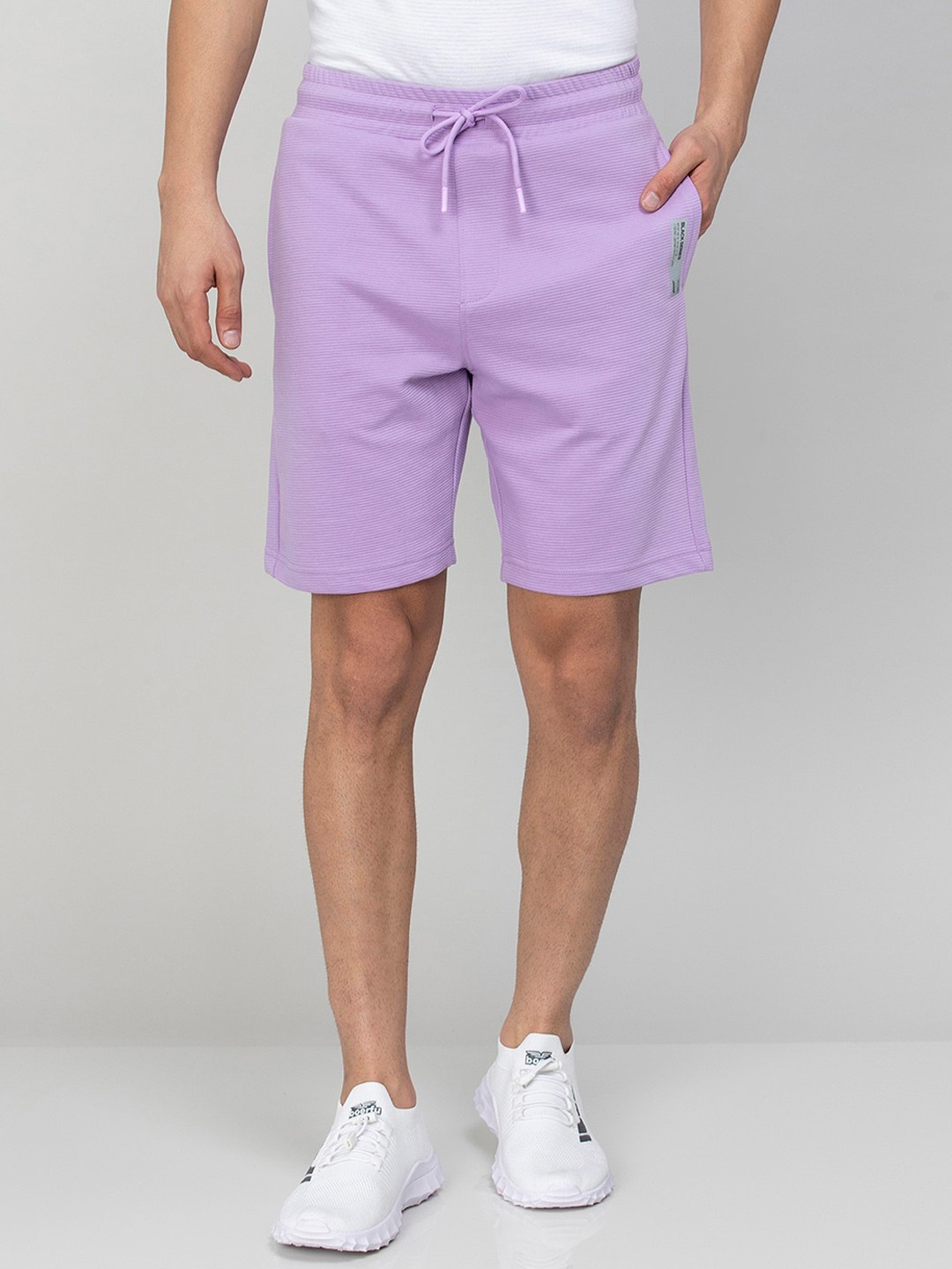 

Bossini Men Cotton Mid-Rise Shorts, Lavender
