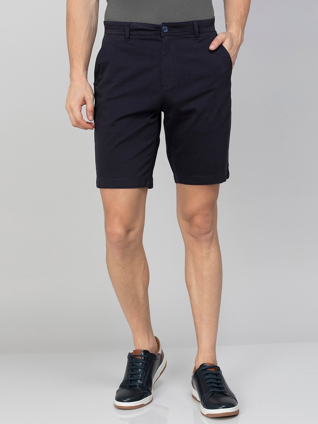 Fame Forever by Lifestyle Men Cotton Mid-Rise Shorts, Navy blue