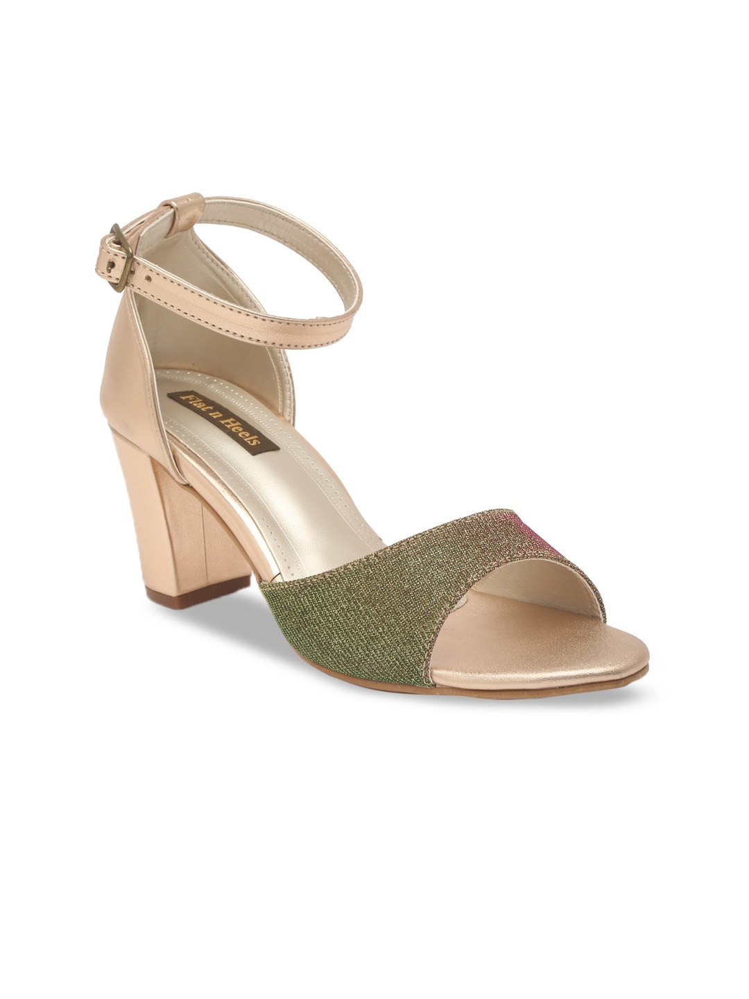 

Flat n Heels Block Heels with Buckles, Copper