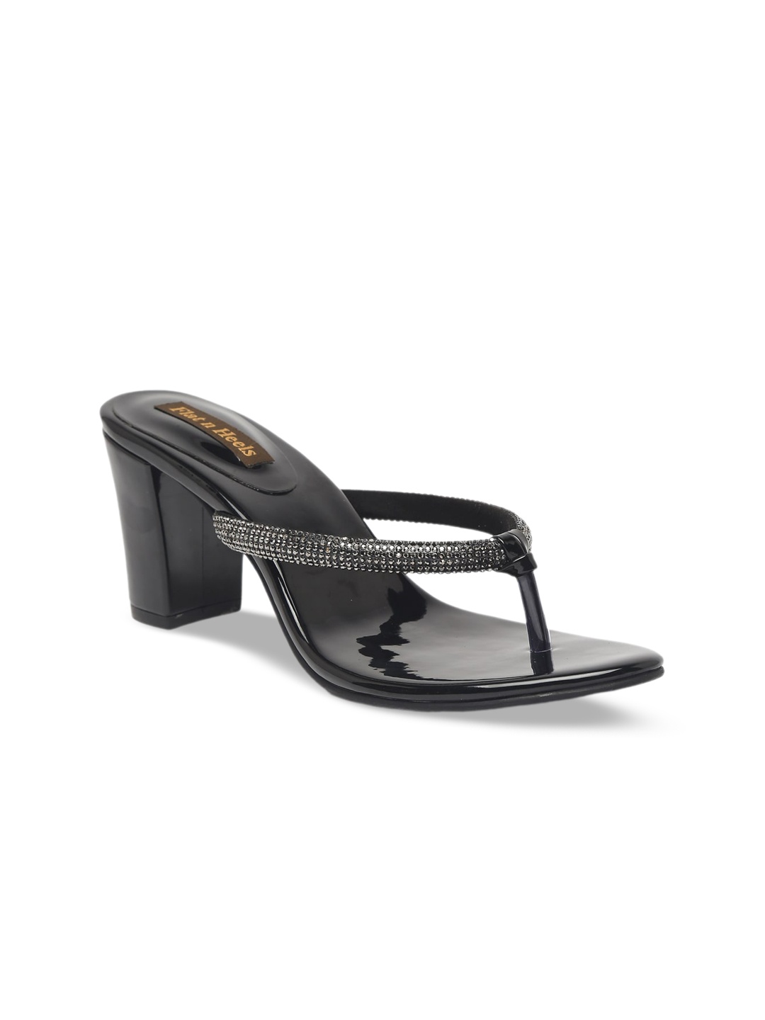 

Flat n Heels Embellished Block Heels, Black