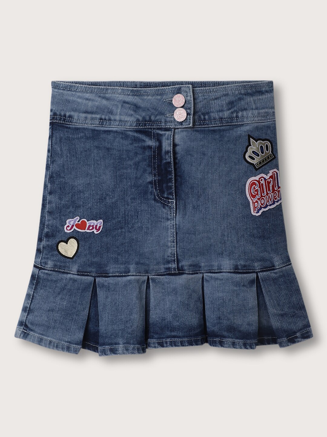 

Blue Giraffe Girls A Line Knee Length Denim Skirt