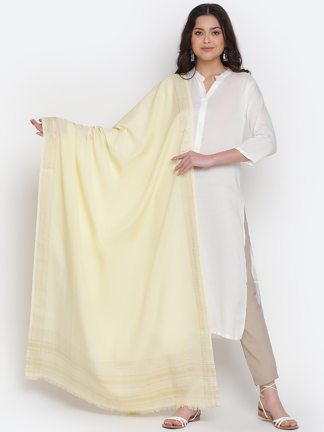 

SHINGORA Cotton Tencel Dupatta, Yellow