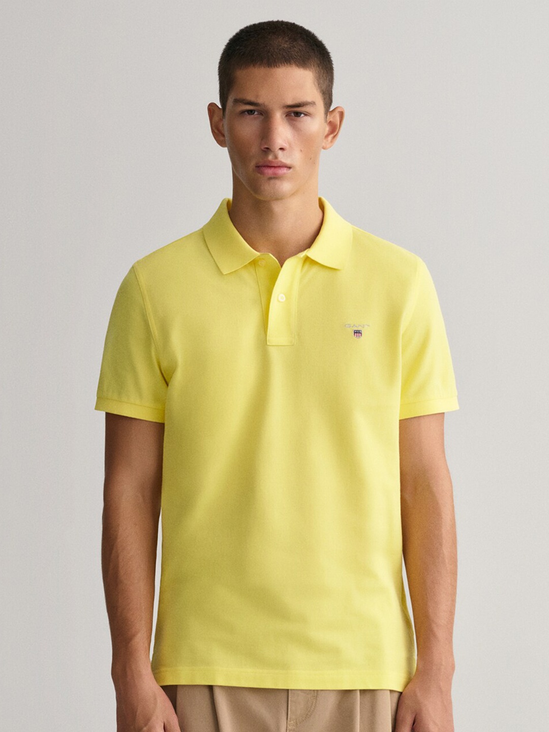 

GANT Men Polo Collar Short Sleeve Cotton T-shirt, Yellow