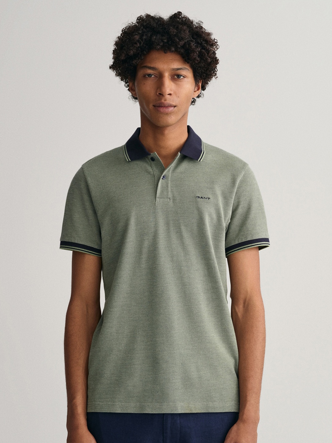 

GANT Men Polo Collar Short sleeve Cotton T-shirt, Green