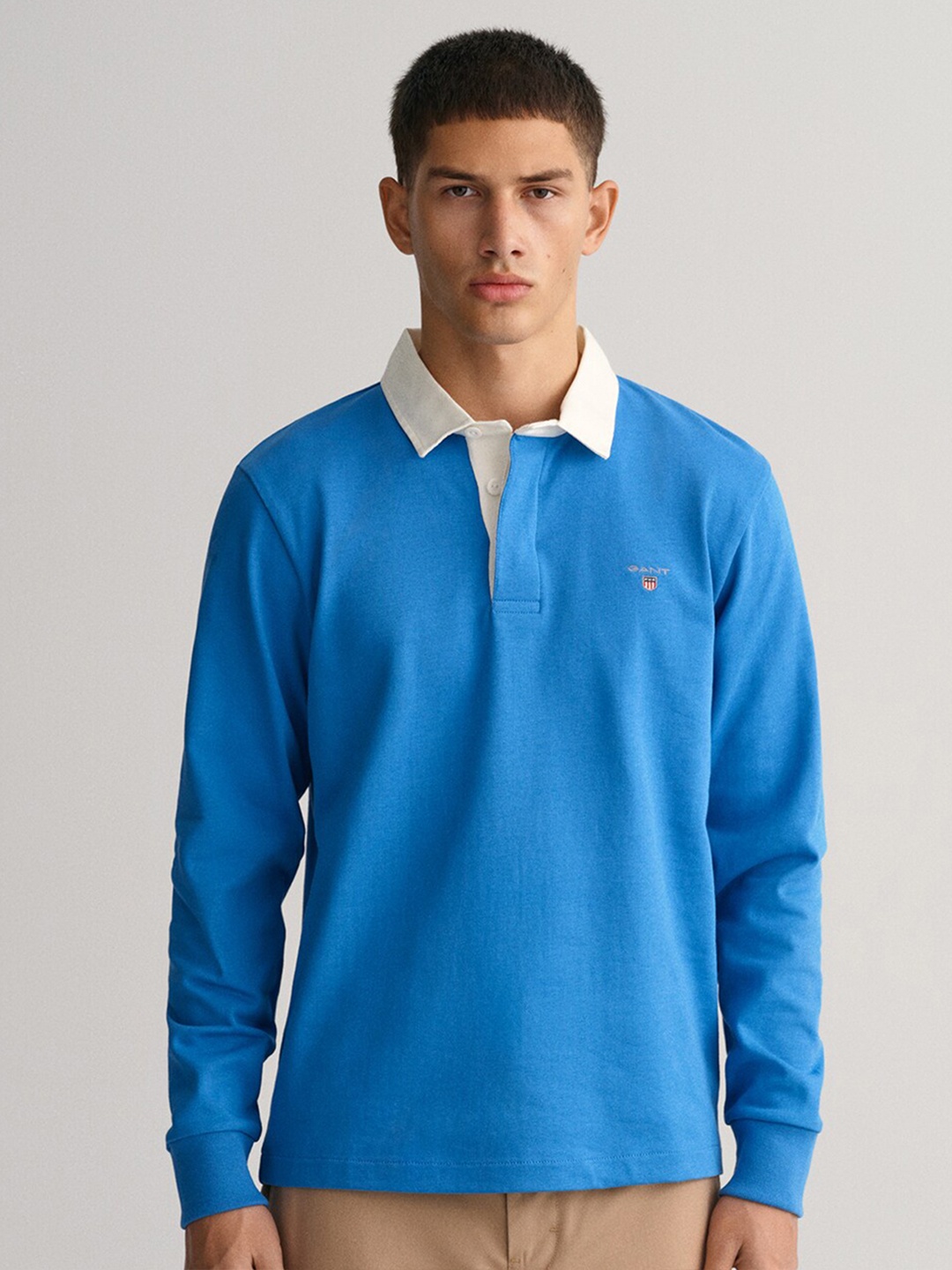 

GANT Men Polo Collar Long Sleeve T-shirt, Blue