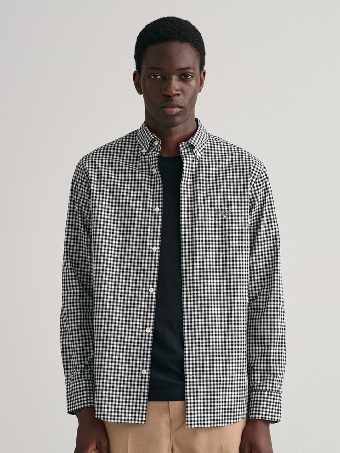 

GANT Comfort Checked Cotton Casual Shirt, Black