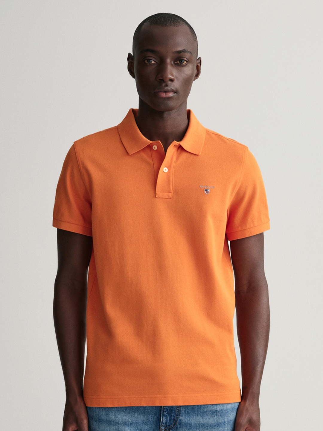 

GANT Polo Collar Cotton T-shirt, Orange