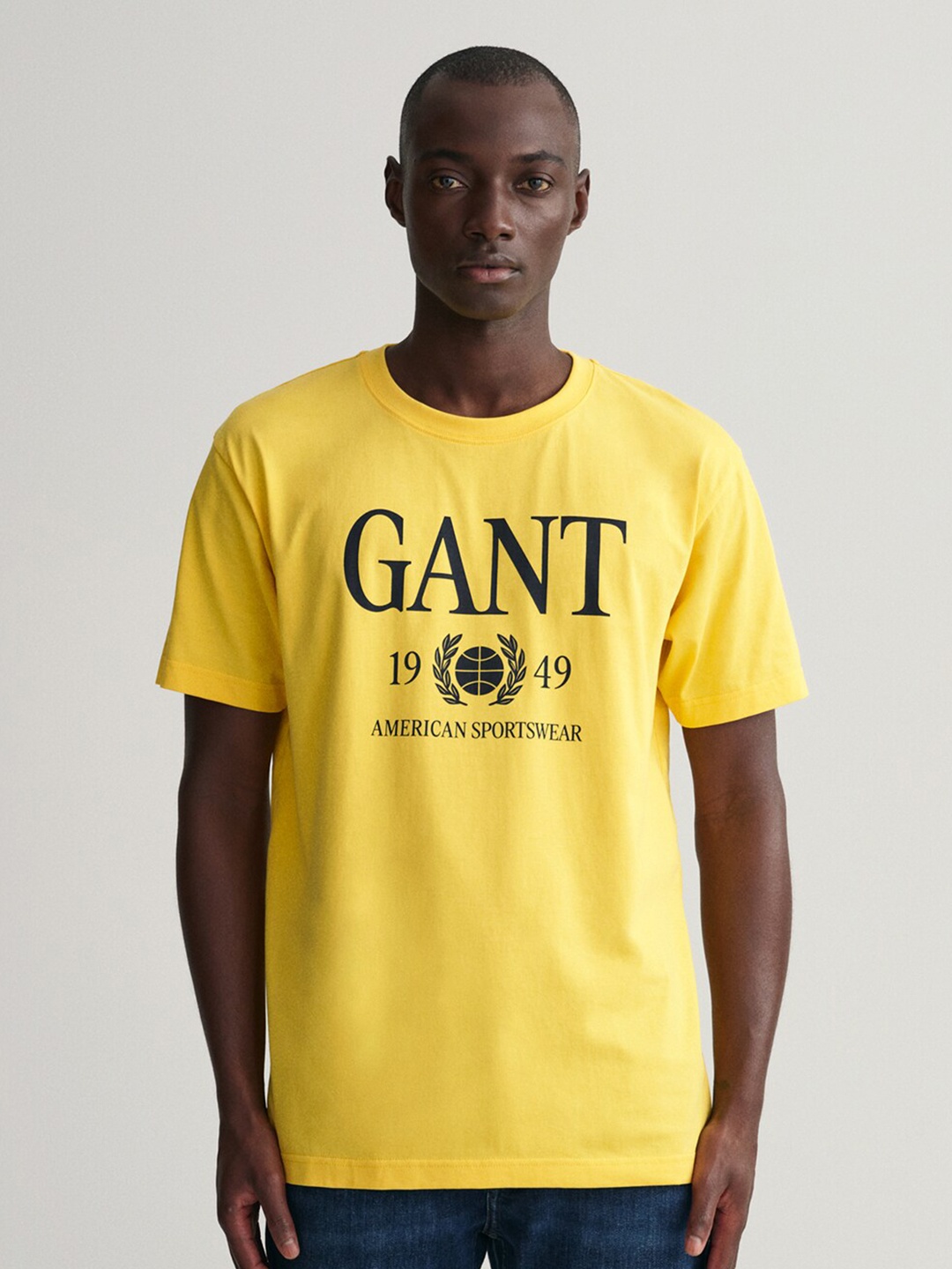 

GANT Typography Printed Cotton T-shirt, Yellow