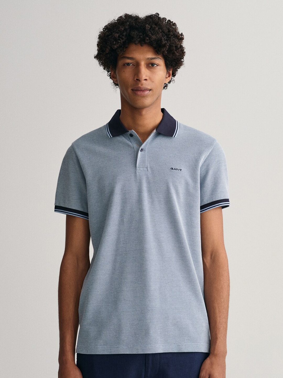 

GANT Polo Collar Cotton T-shirt, Blue