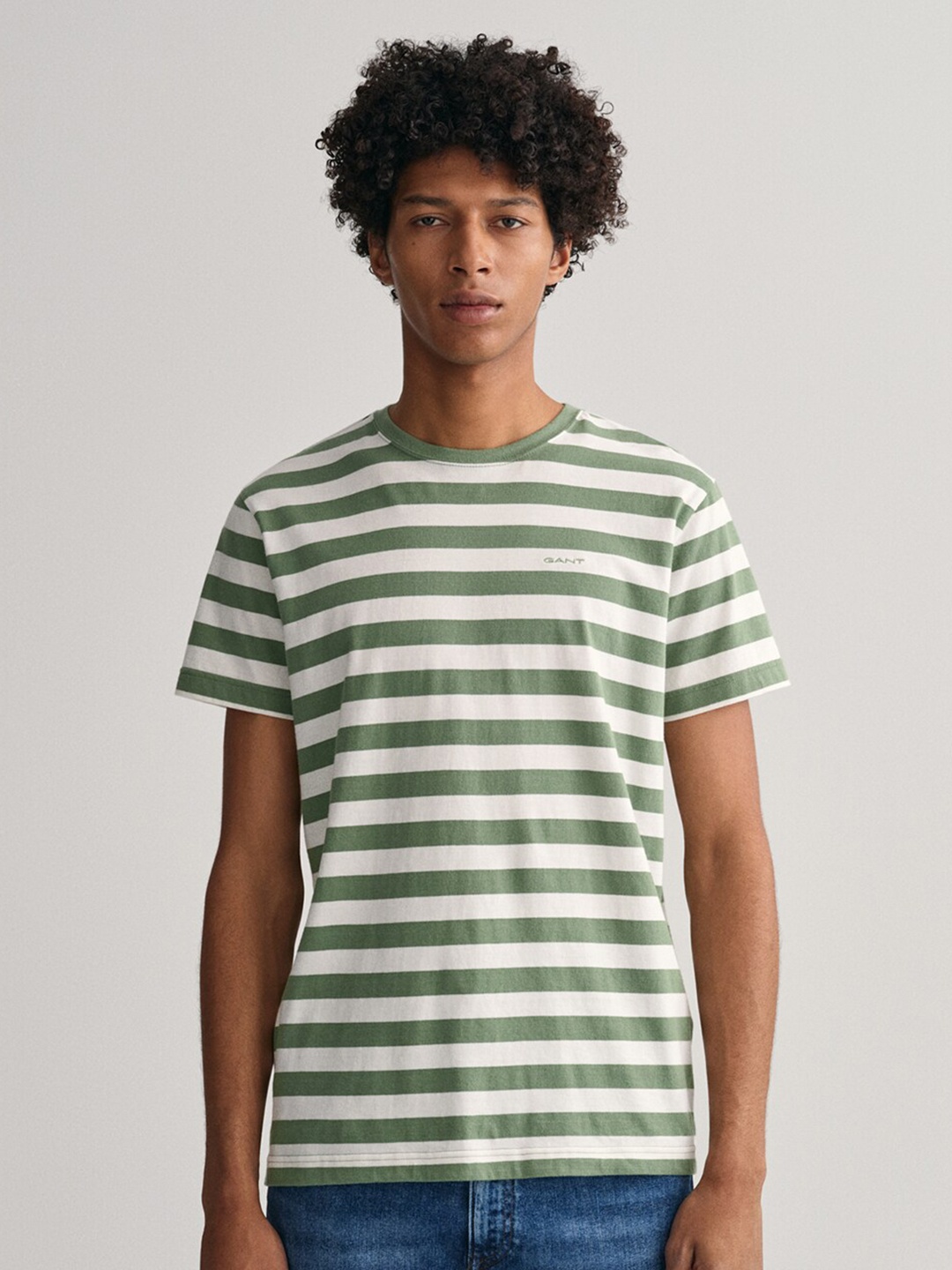 

GANT Striped Cotton T-shirt, White