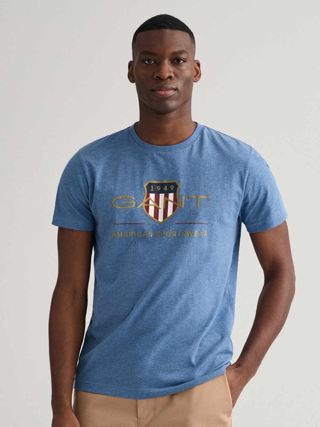 

GANT Typography Printed Cotton T-shirt, Blue