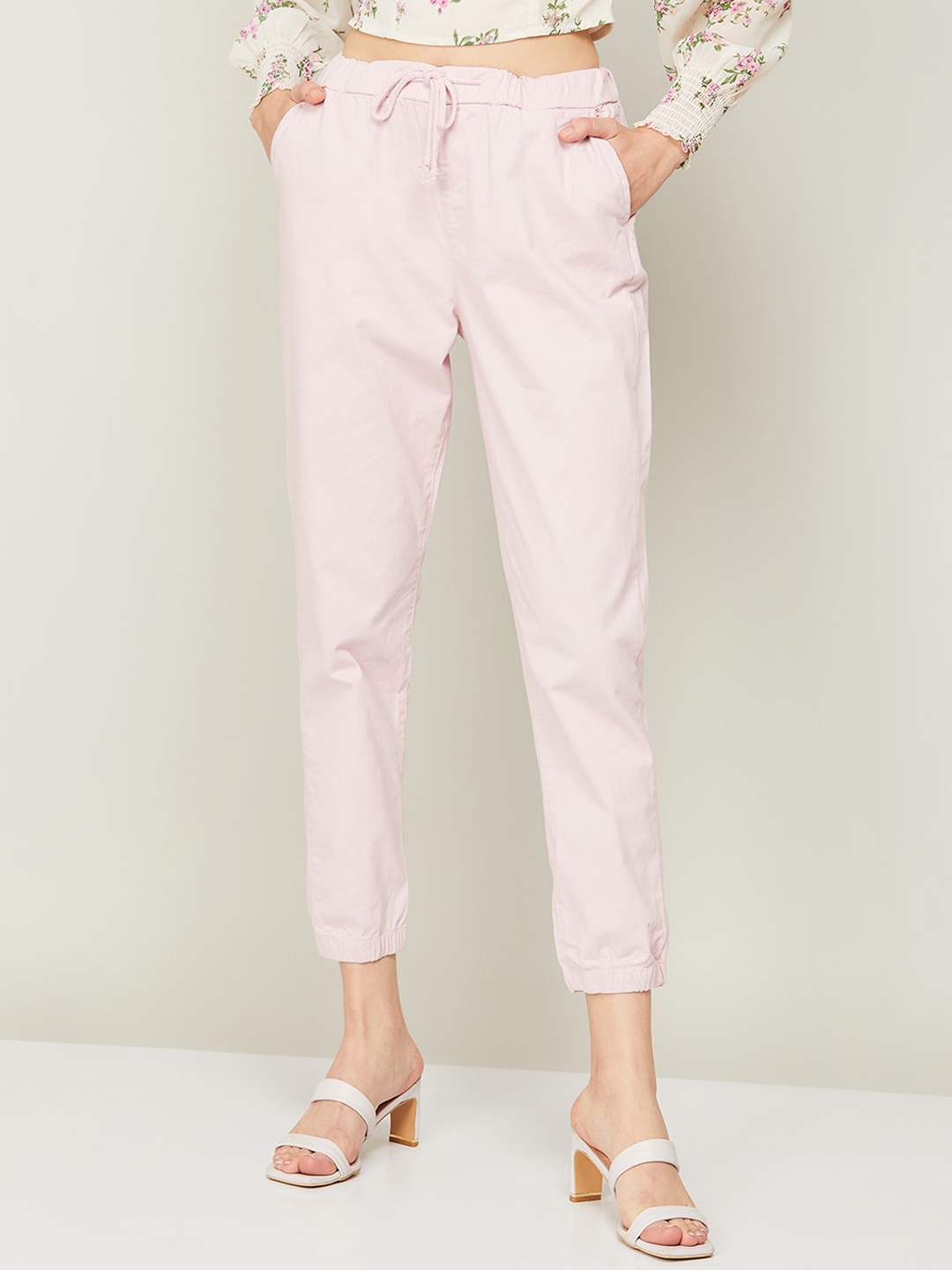 

CODE by Lifestyle Women High-Rise Cotton Joggers, Purple