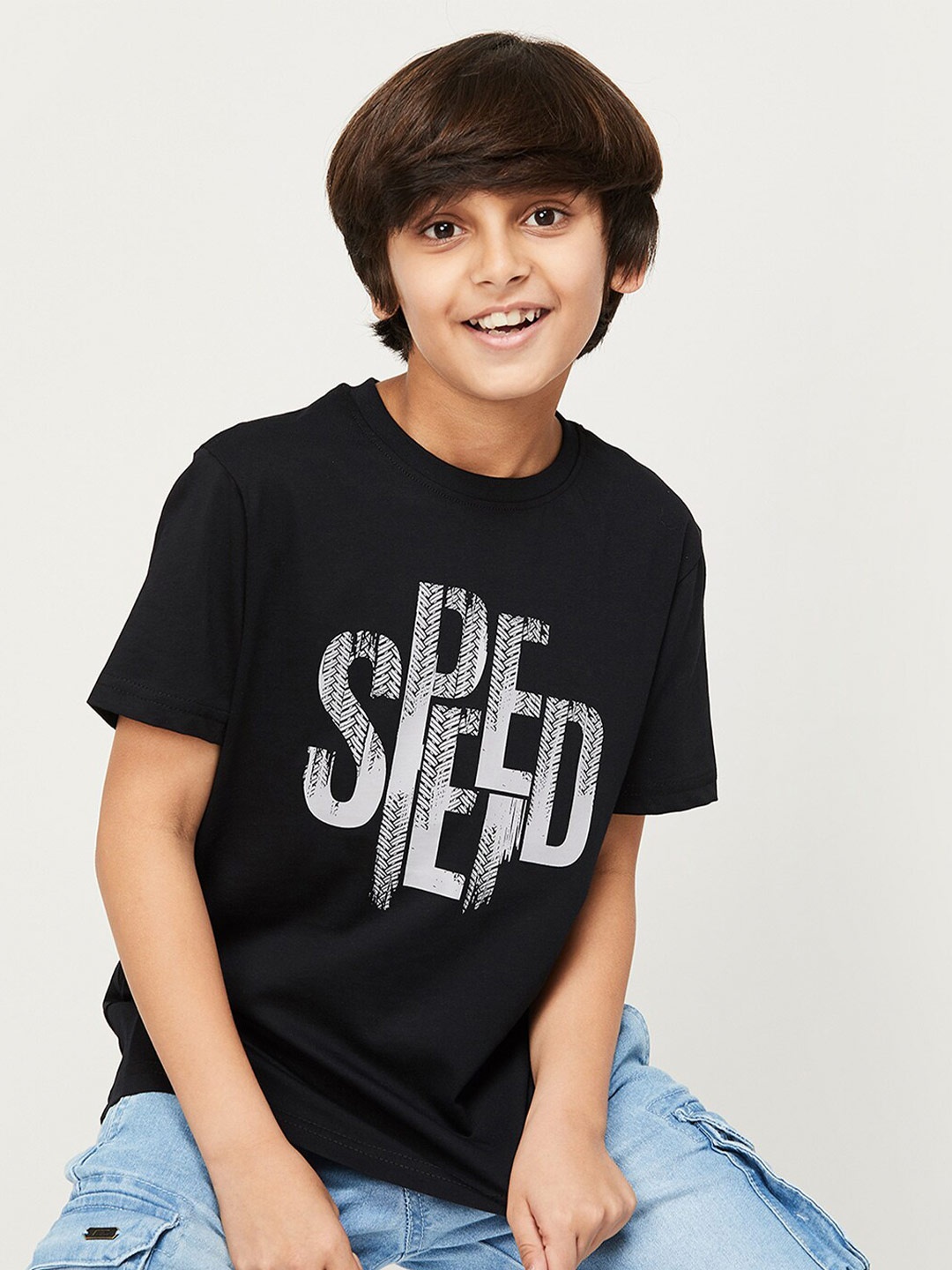 Fame Forever by Lifestyle Boys Typography Printed Pure Cotton T-shirt, Black
