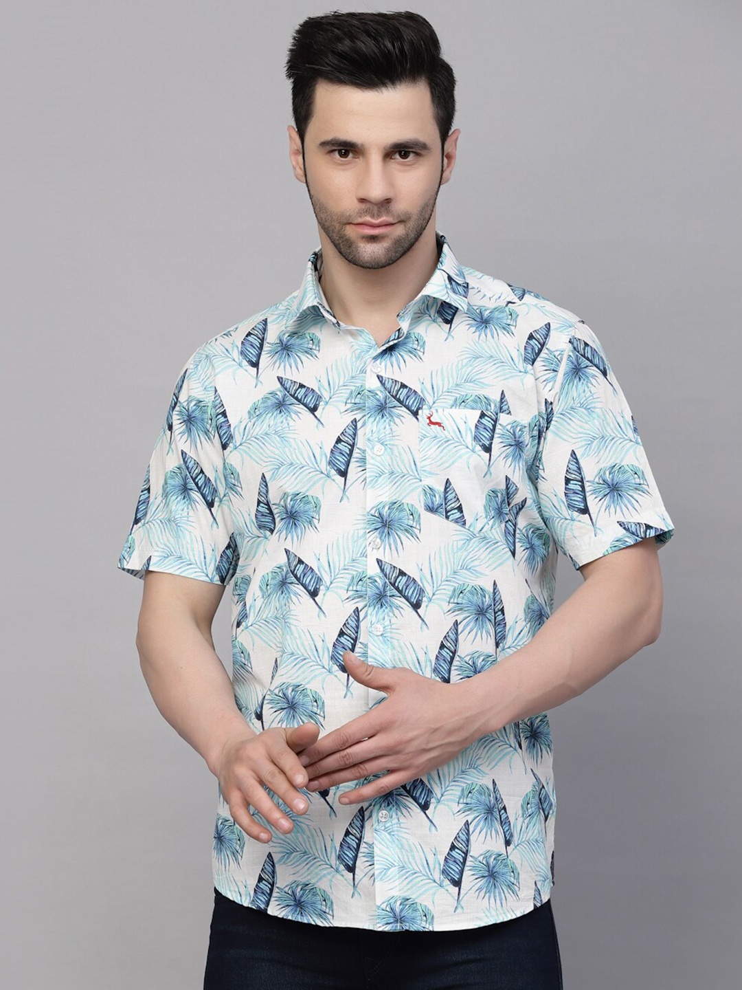 

VALBONE Classic Tropical Printed Pure Cotton Casual Shirt, Multi