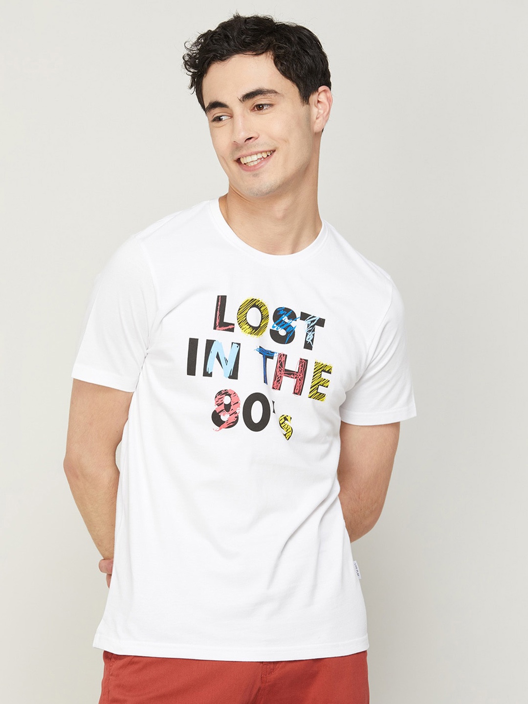 

Fame Forever by Lifestyle Typography Printed Cotton T-shirt, White