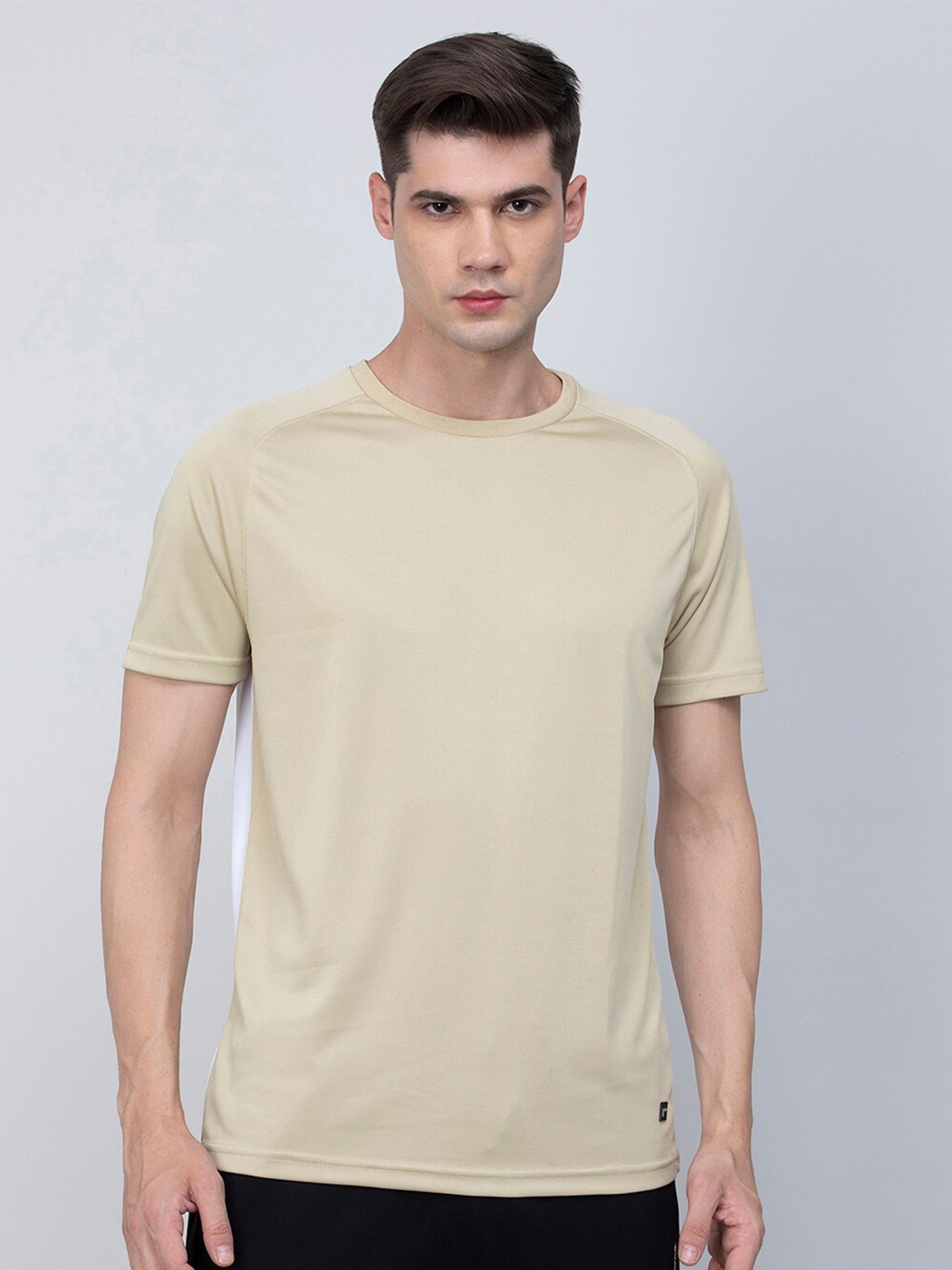 

Fame Forever by Lifestyle Raglan Sleeves Round Neck T-shirt, Beige