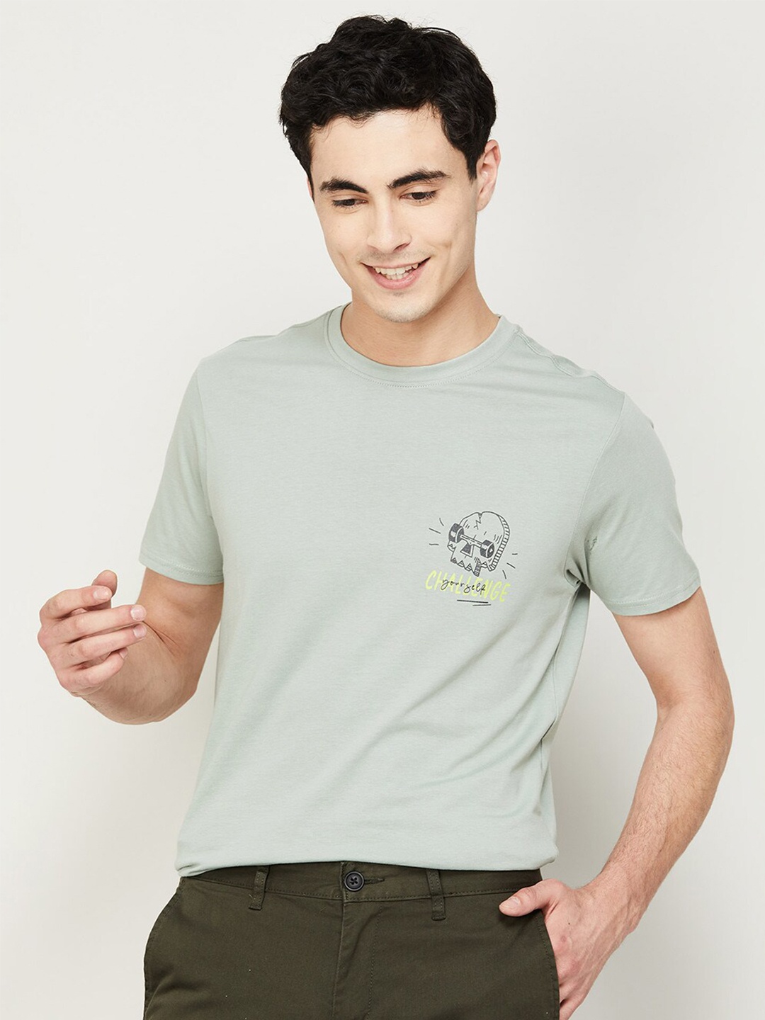 

Forca Men Regular Fit Cotton T-shirt, Green