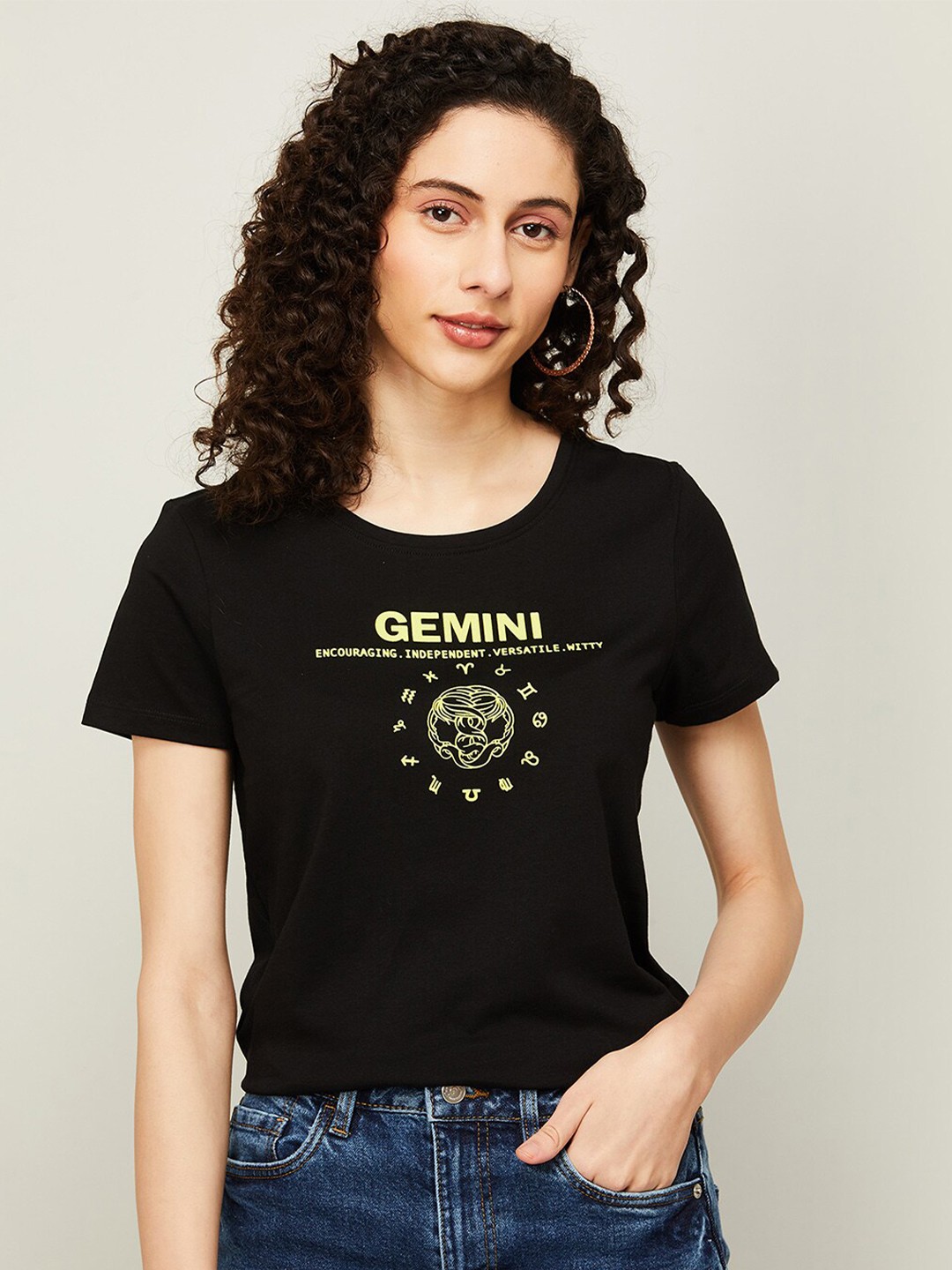 

Fame Forever by Lifestyle Short Sleeves Graphic Printed Pure Cotton T-shirt, Black