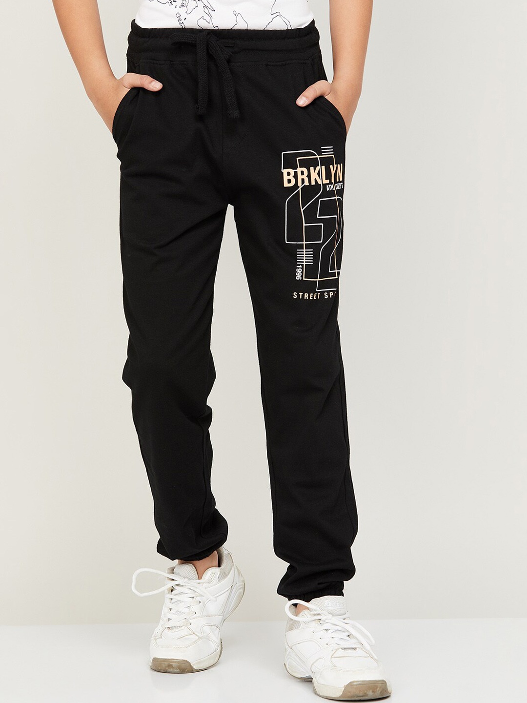 

Fame Forever by Lifestyle Boys Printed Pure Cotton Joggers, Black