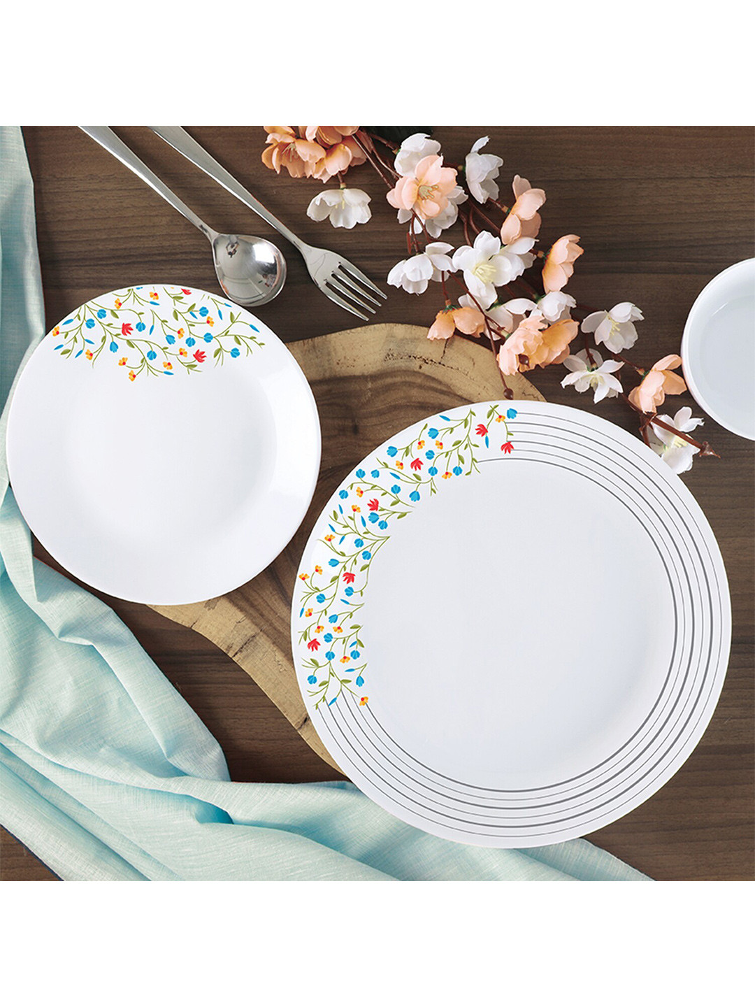 

Cello Fine Floral Zarah Series 27 Pcs White & Blue Printed Opalware Glossy Dinner Set