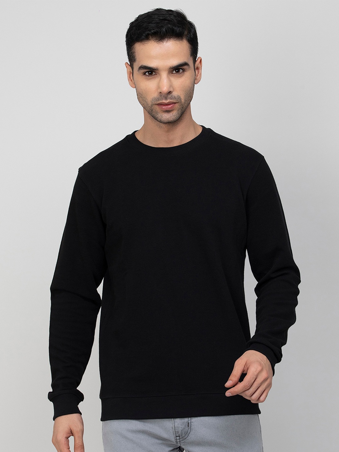 

Fame Forever by Lifestyle Round Neck Cotton Sweatshirt, Black