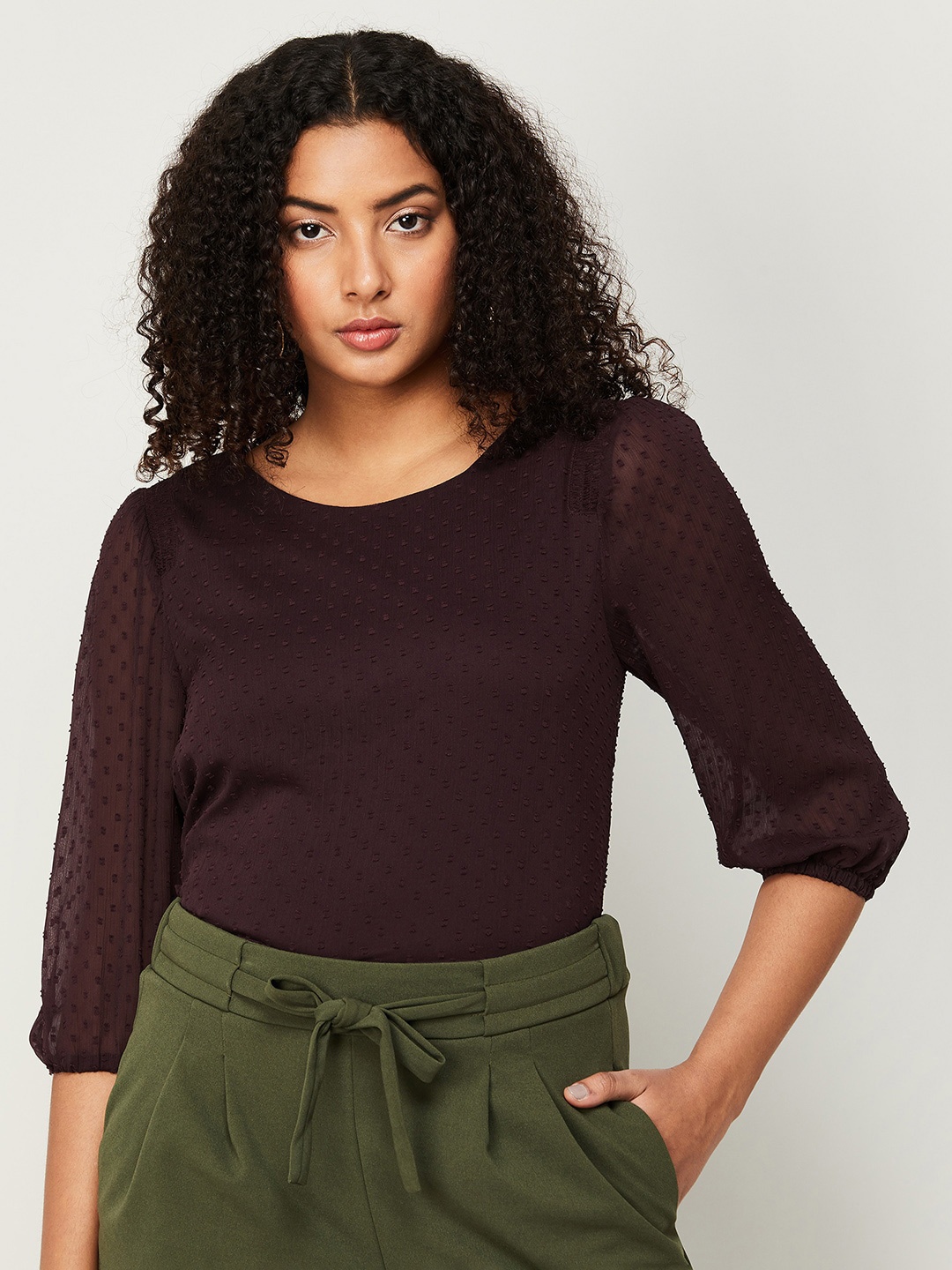 

CODE by Lifestyle Self Design Regular Top, Brown