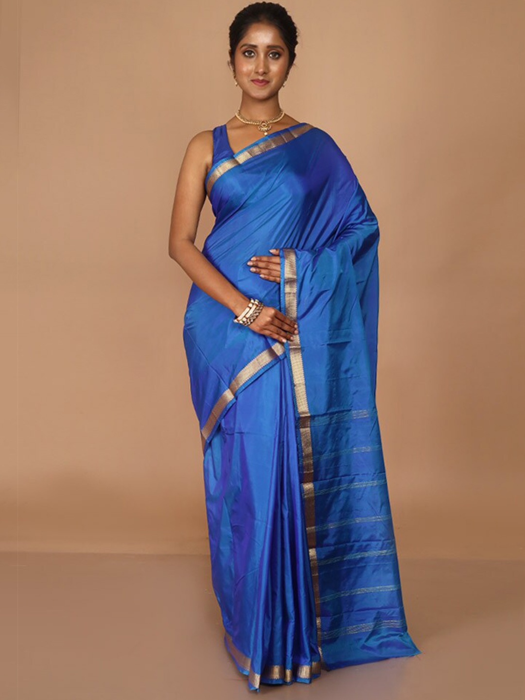 

AllSilks Zari Kanjeevaram Saree, Blue