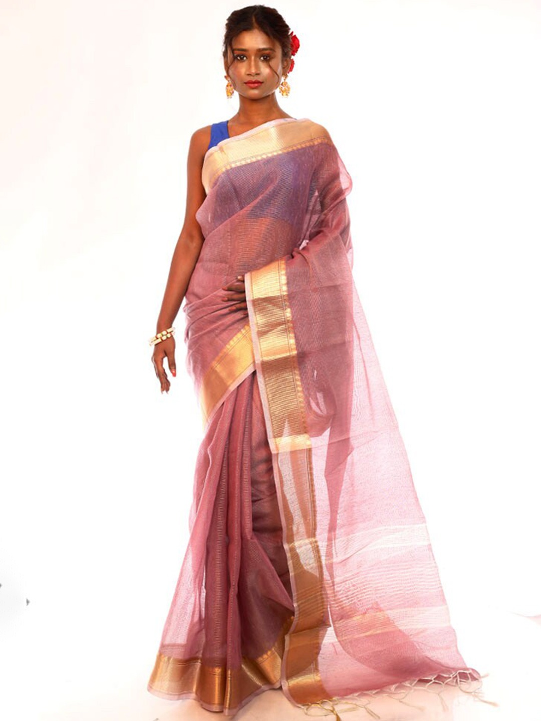 

AllSilks Zari Art Silk Saree, Pink