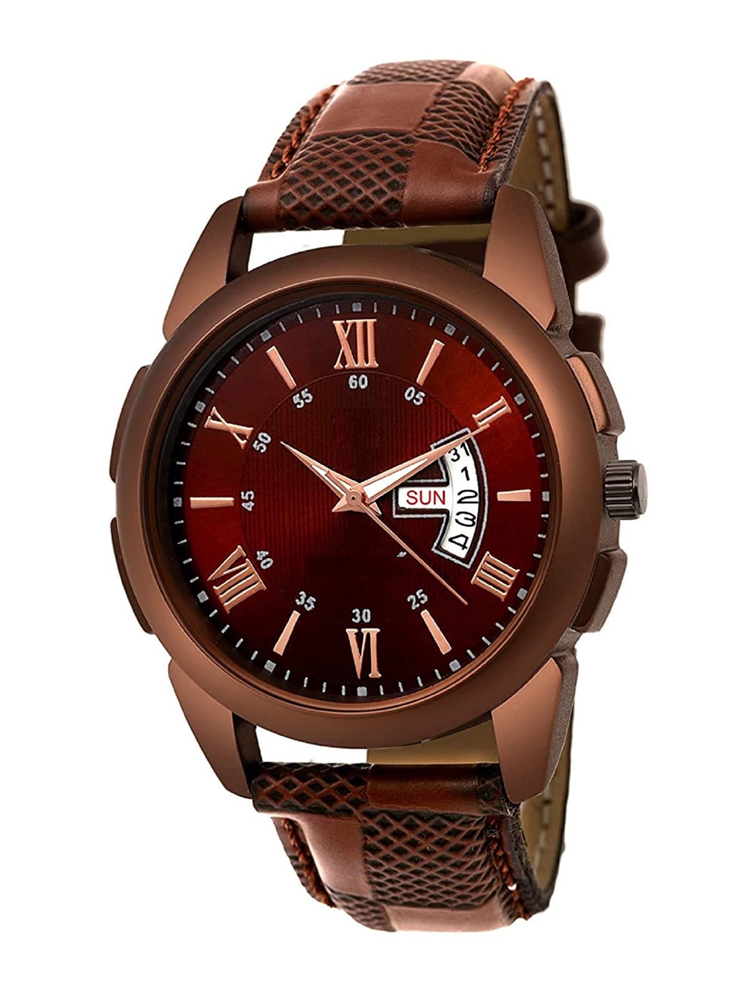 

WATCHSTAR Men Leather Straps Analogue Watch DD brown