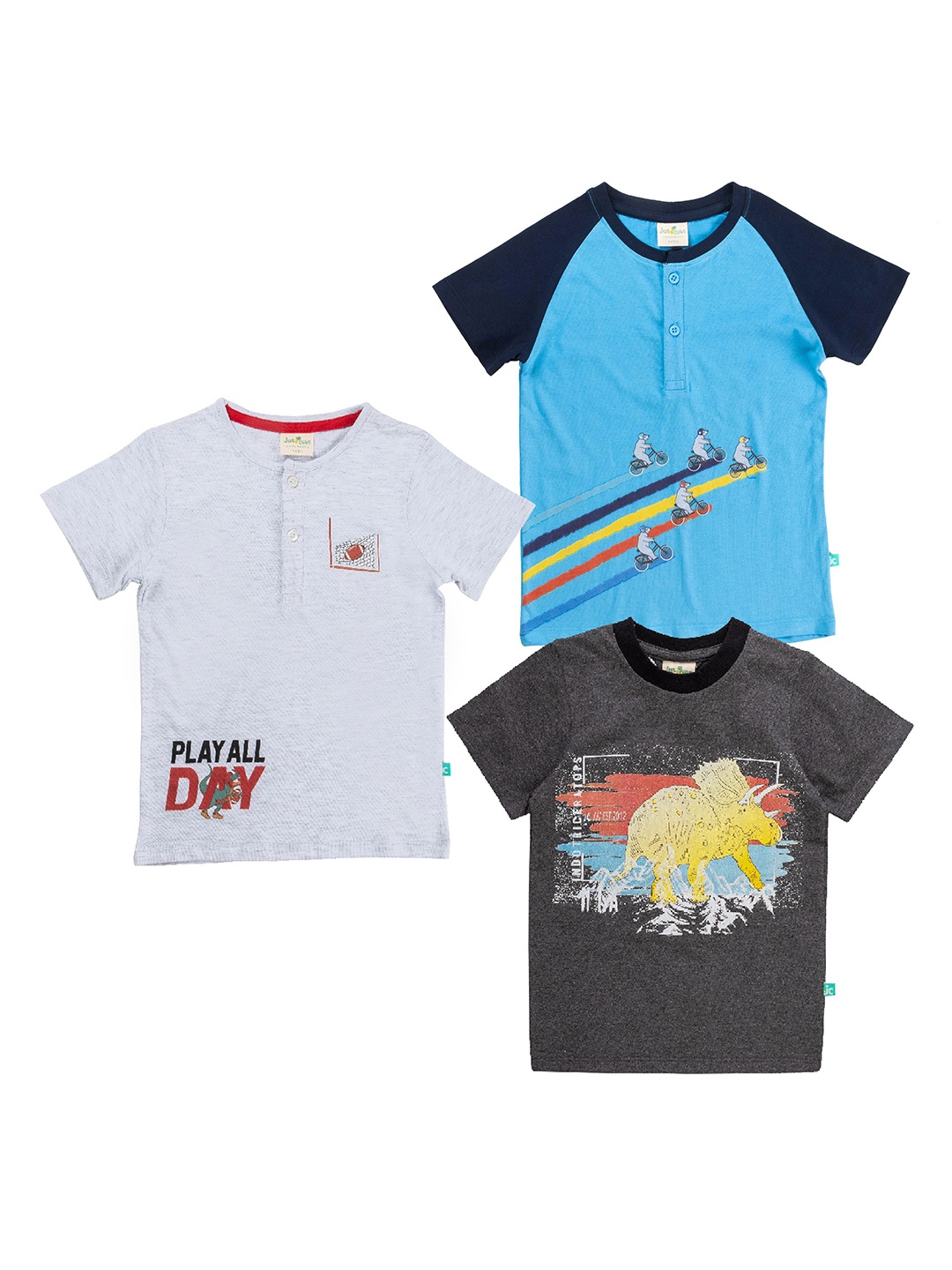 

JusCubs Boys Pack Of 3 Graphic Printed T-shirt, Blue