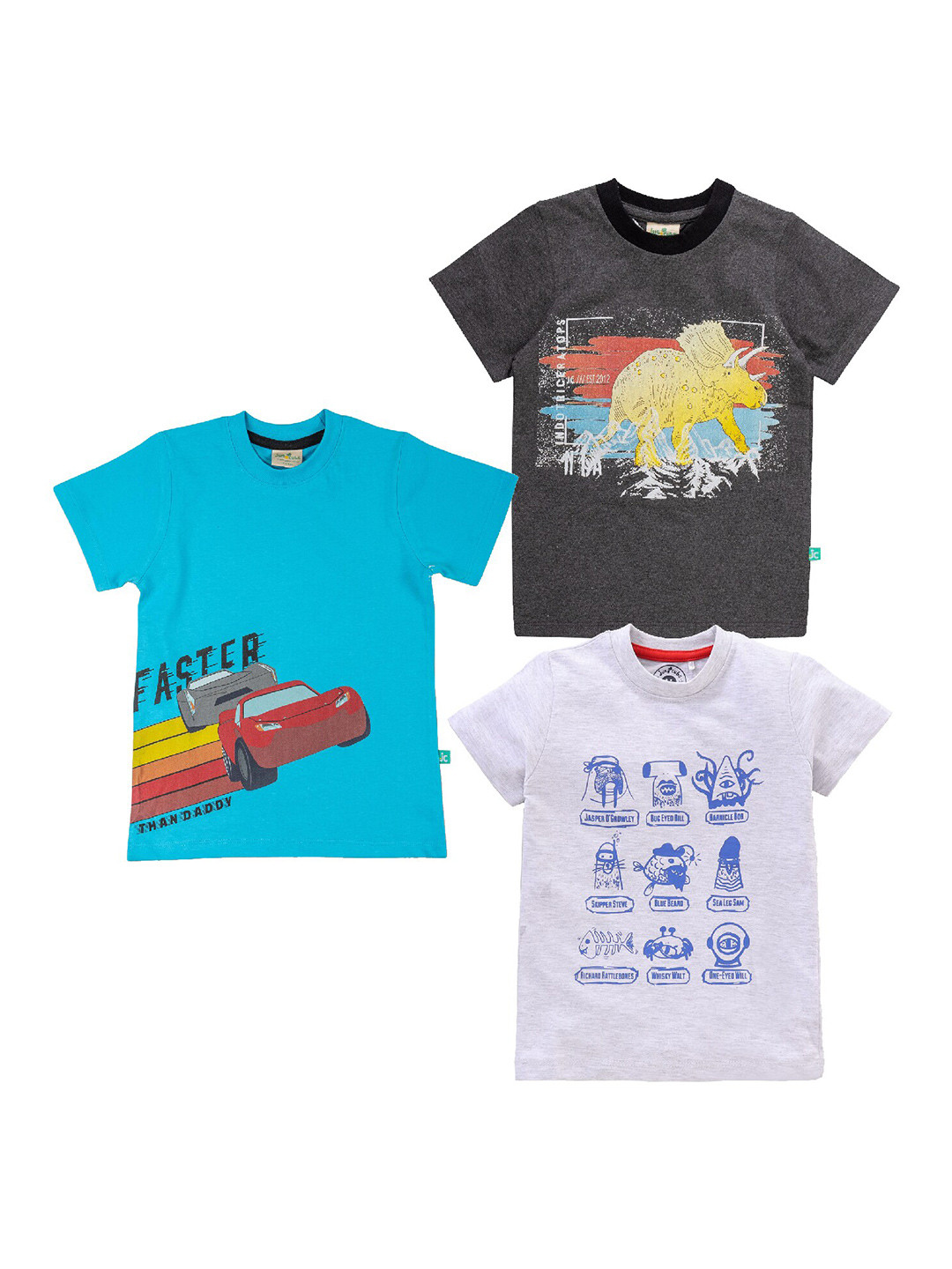 

JusCubs Boys Pack Of 3 Graphic Printed T-shirt, Blue