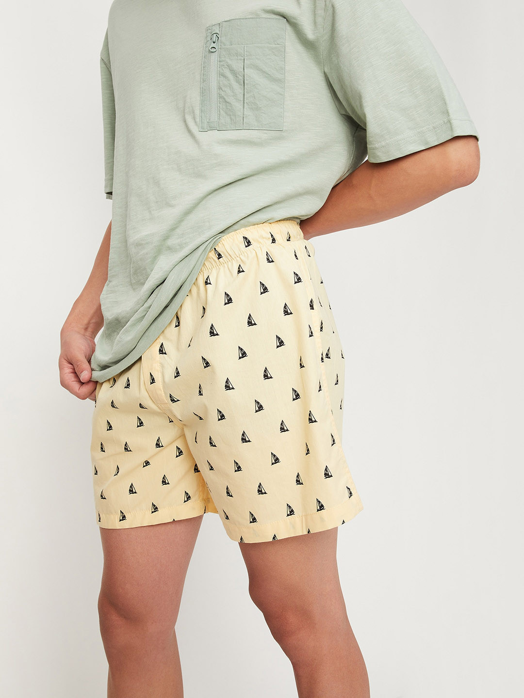 

max Men Printed Pure Cotton Boxers 1000011815962, Yellow