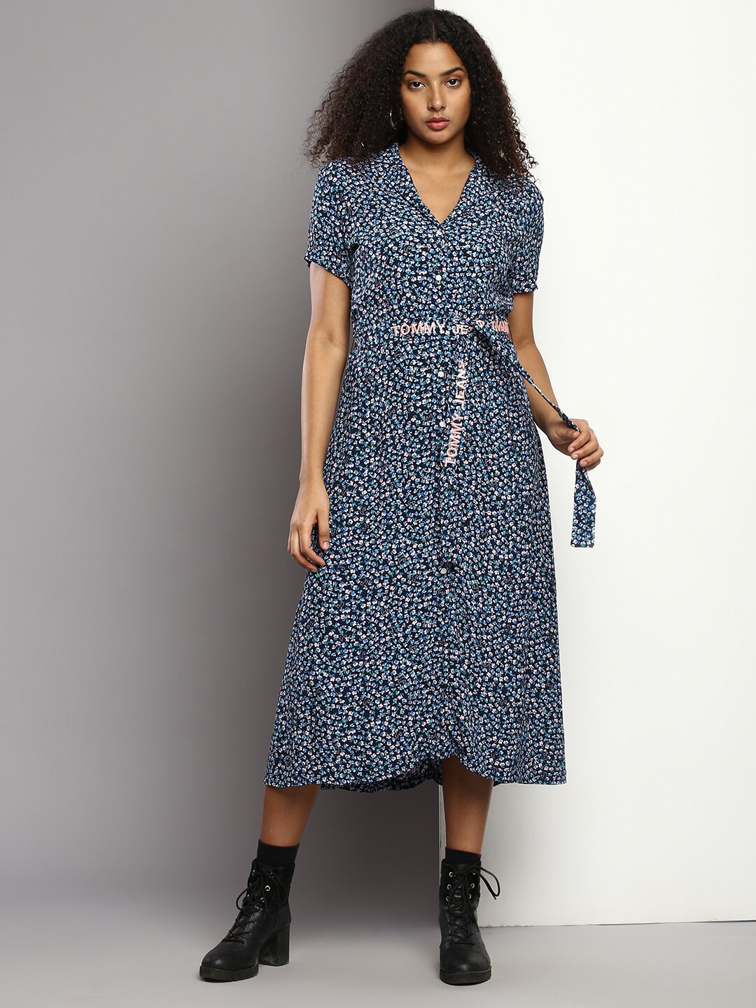 

Tommy Hilfiger Floral A-Line Midi Dress, Blue