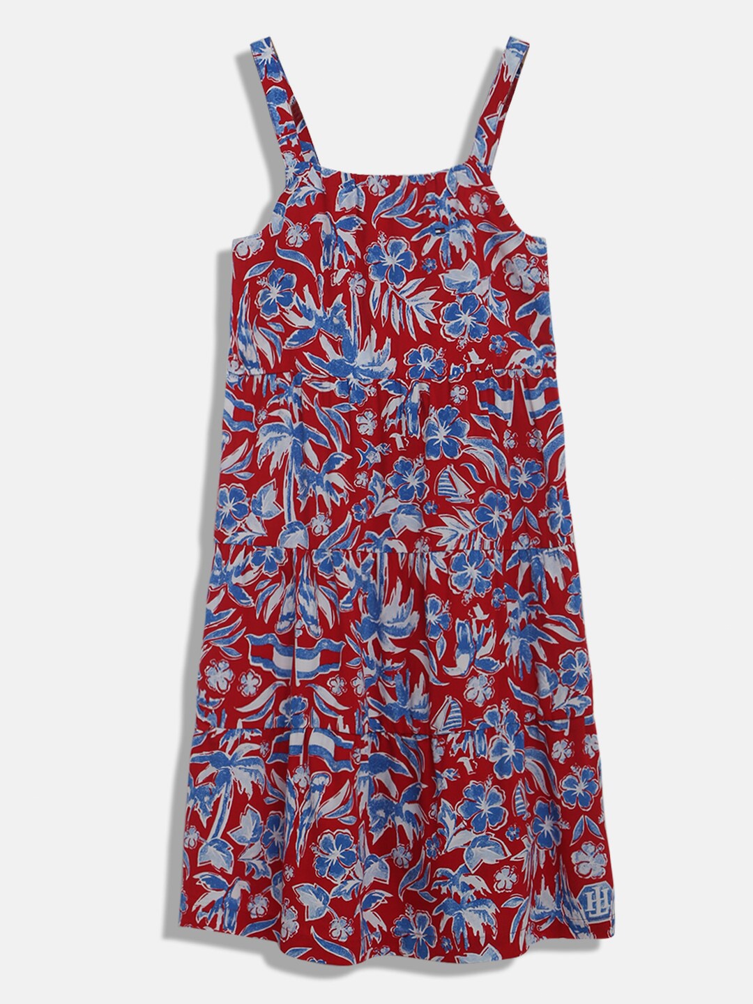 

Tommy Hilfiger Girls Shoulder Straps Floral Printed Dress, Red