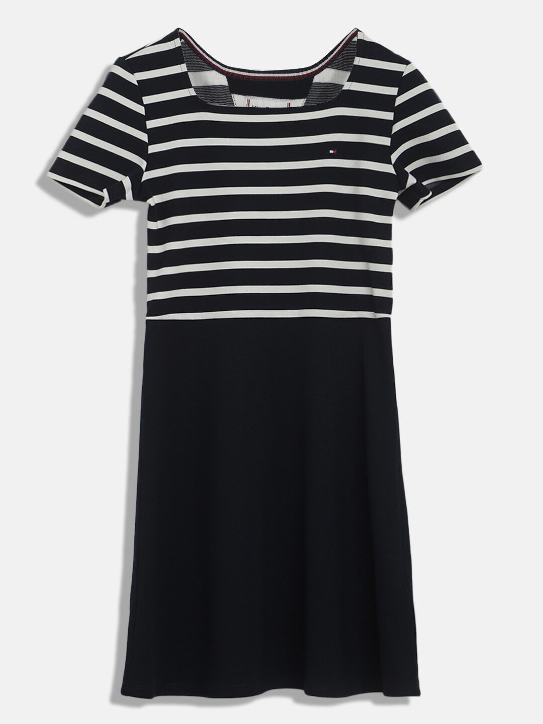 

Tommy Hilfiger Short Sleeves Striped A-Line Dress, Blue