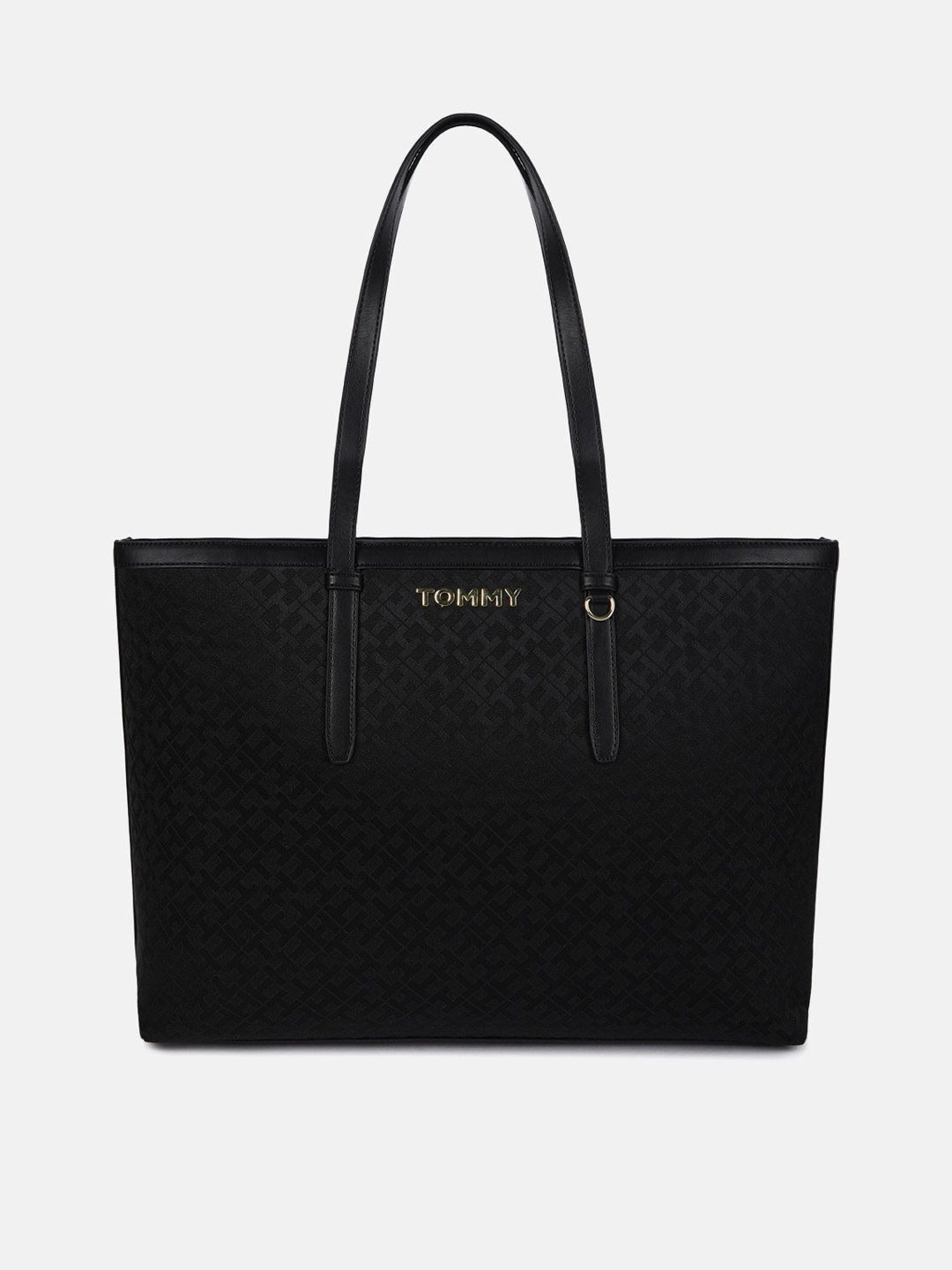 

Tommy Hilfiger Textured Oversized Structured Tote Bag, Black