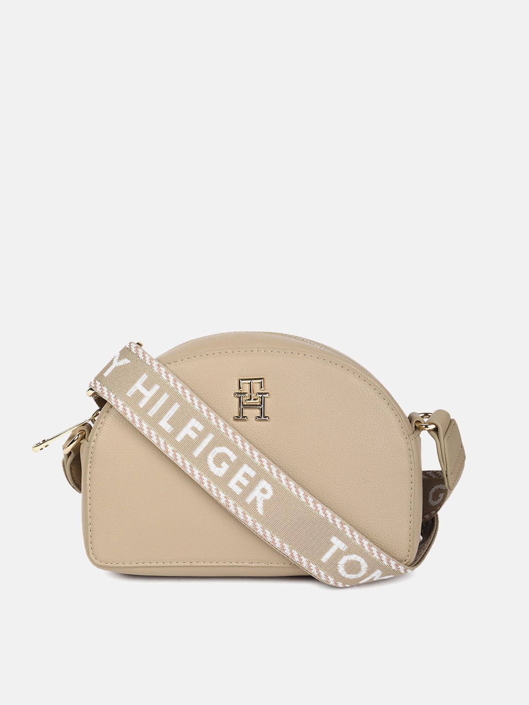 

Tommy Hilfiger Non-Detachable Half Moon Sling Bag, Beige