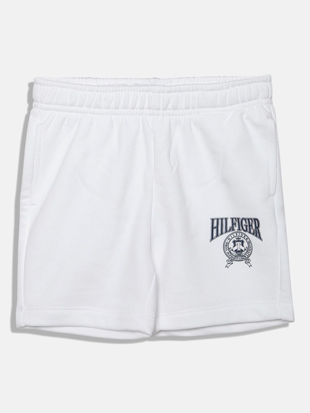 

Tommy Hilfiger Boys Mid-Rise Sports Shorts, White