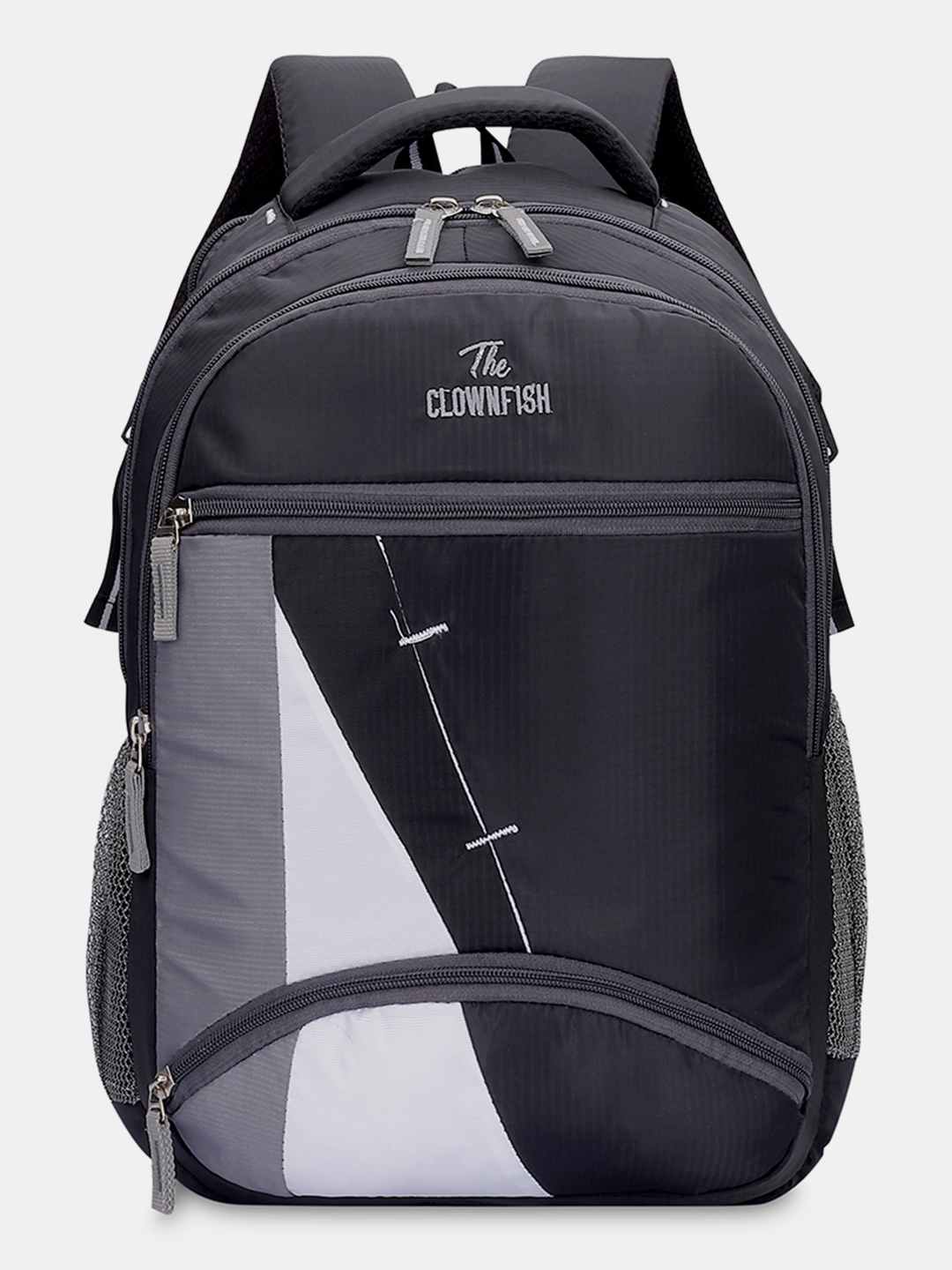 

THE CLOWNFISH Karleen Colourblocked Ergonomic Water Resistant Padded Backpack, Black