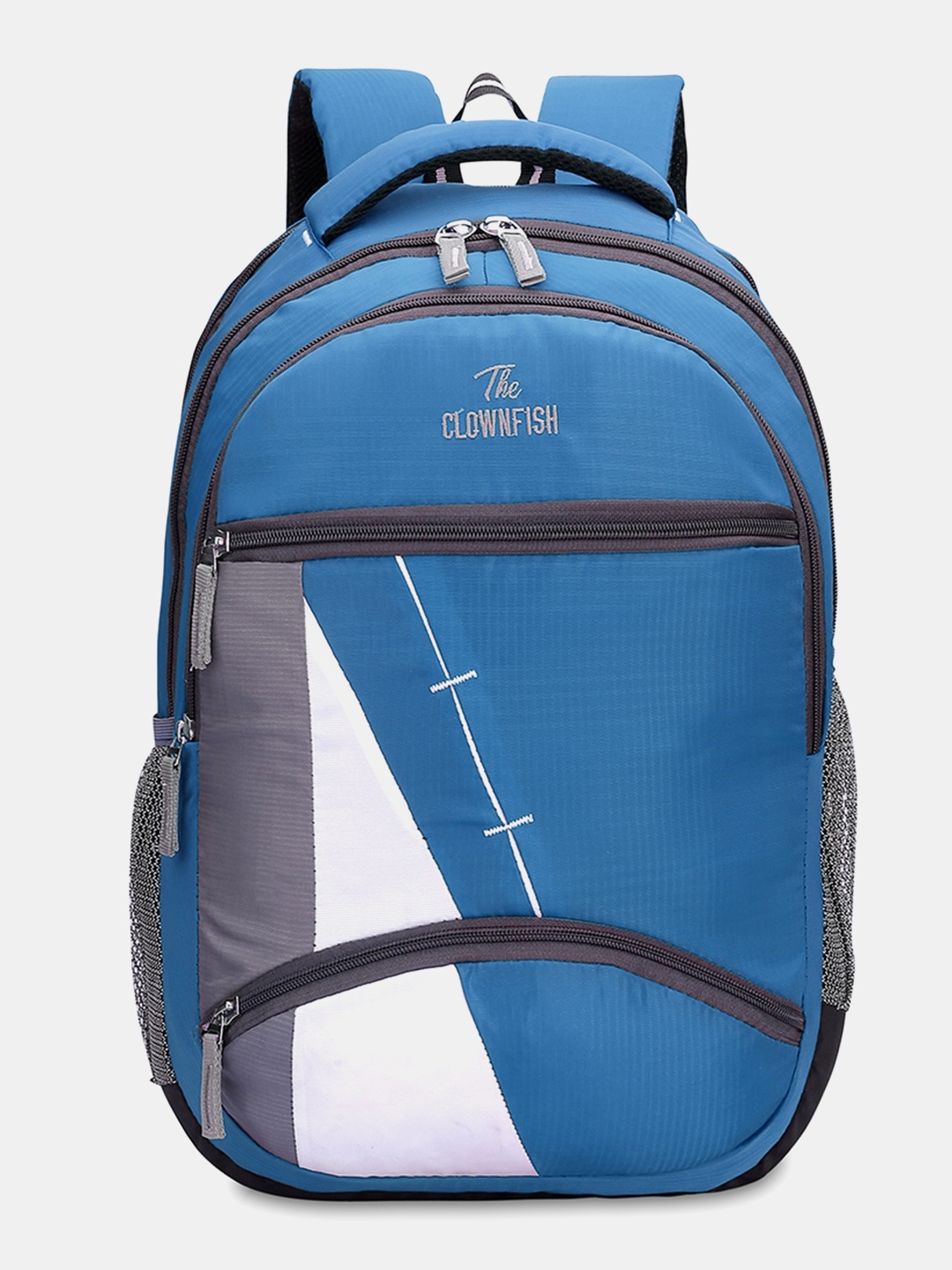 THE CLOWNFISH Karleen Colourblocked Ergonomic Water Resistant Padded Backpack, Turquoise blue